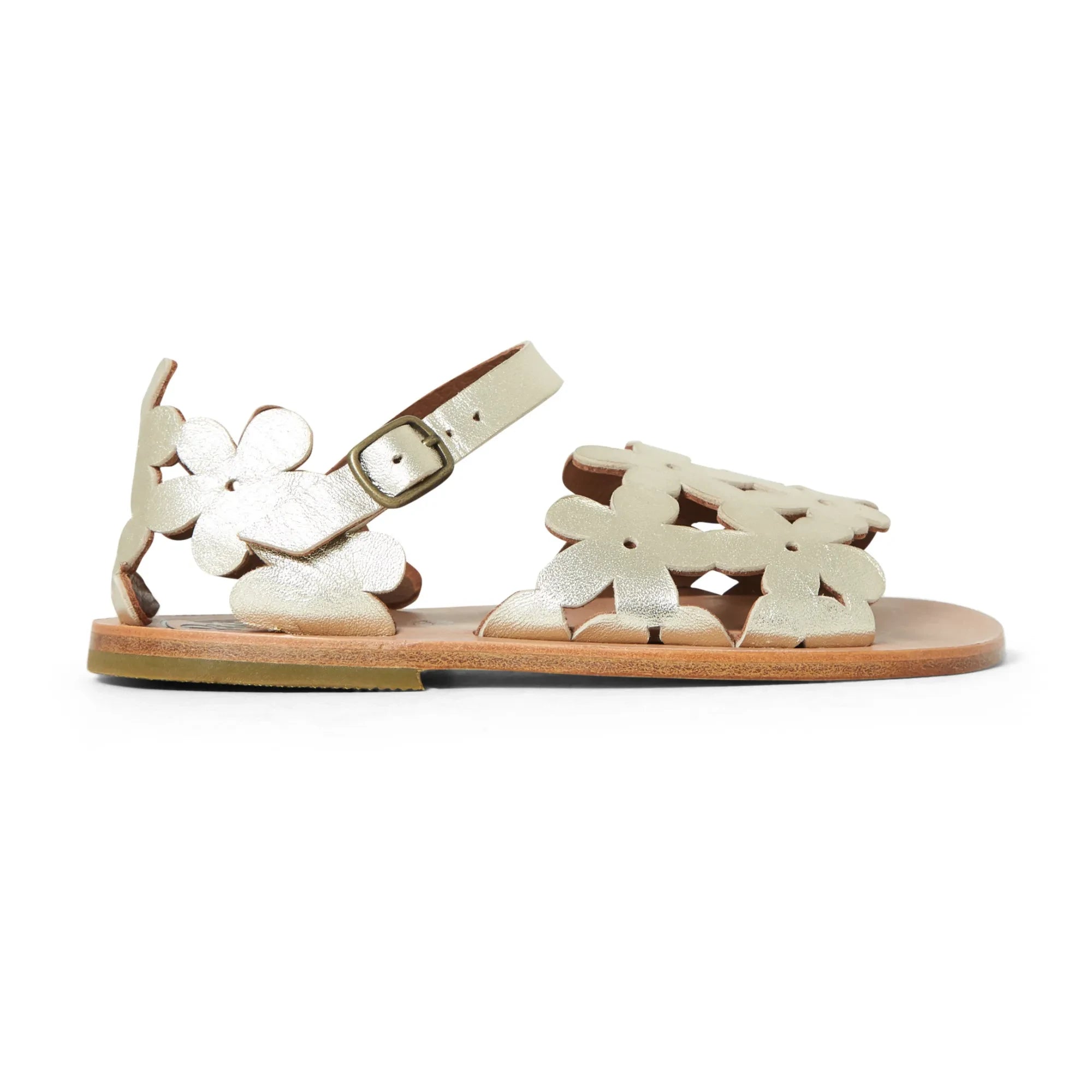 Pèpè - Floral Knitted Sandals | Gold