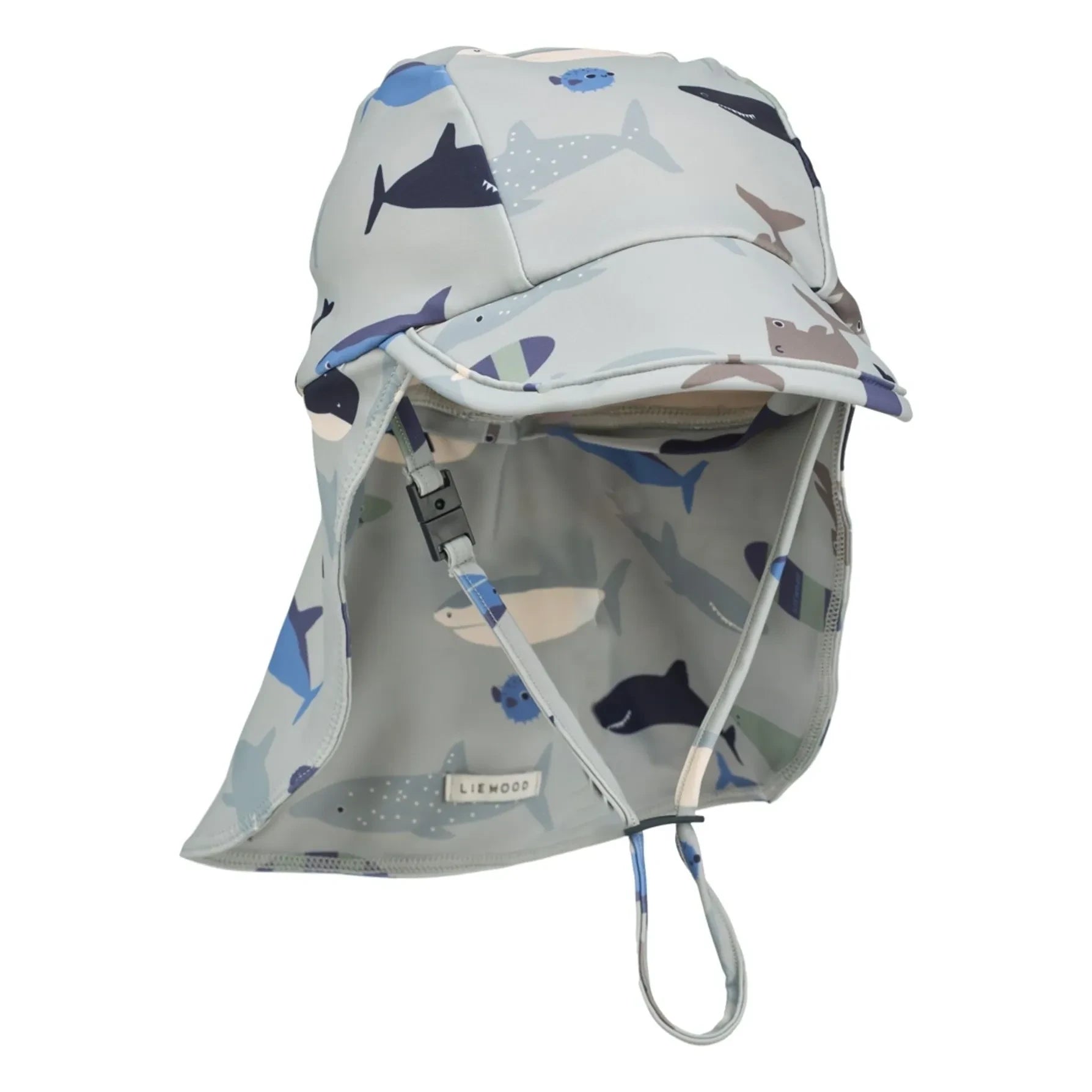 Liewood - Cecilia Sharks UV Protection Hat | Gray Blue