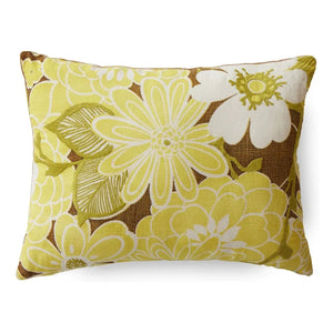 HKliving - Poppy embroidered cushion | Anise green