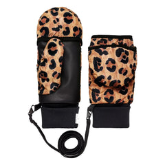 Fudoon - Convertible Leopard Gloves | Camel