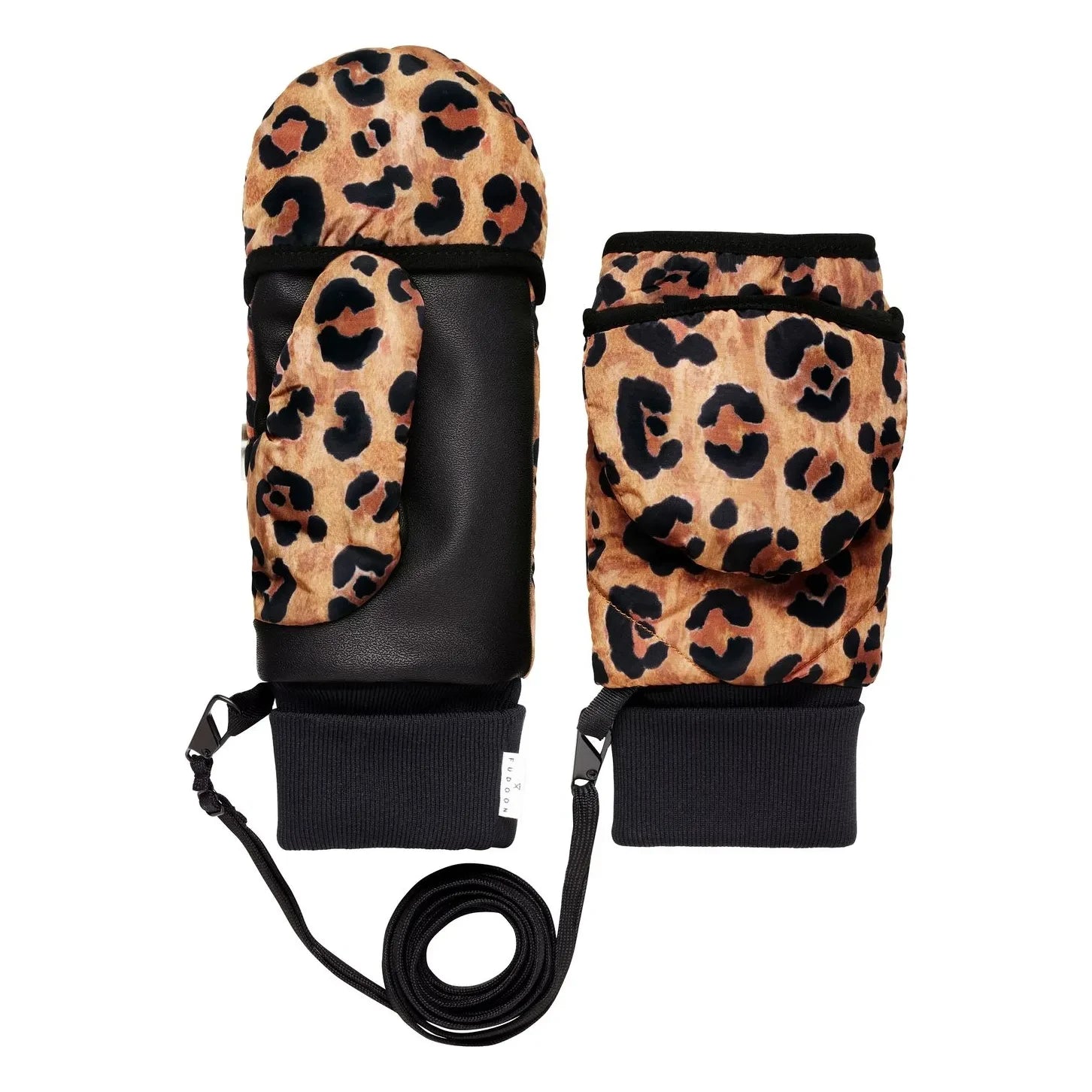 Fudoon - Convertible Leopard Gloves | Camel
