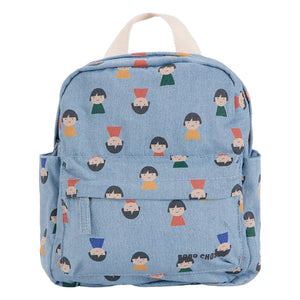 Bobo Choses - Cartoon Character Organic Cotton Backpack | Indigo Blue