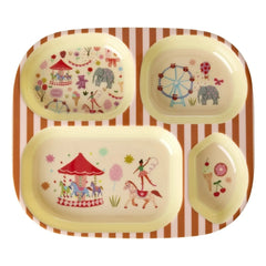 Rice - Fun Fair Melamine Divided Plate | Pink