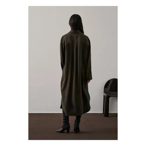 Sister - Flora silk dress | Dark khaki