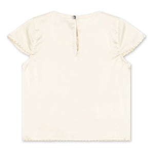 Konges Sløjd - Shimmer Embroidered Tie Blouse | Ecru