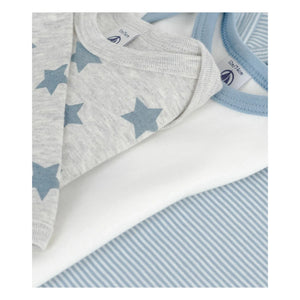 Petit Bateau - 3-Pack Striped Bodysuit Set | Blue