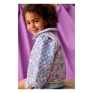 Louise Misha - Joulia Fleurie Organic Cotton Quilted Jacket | Blue