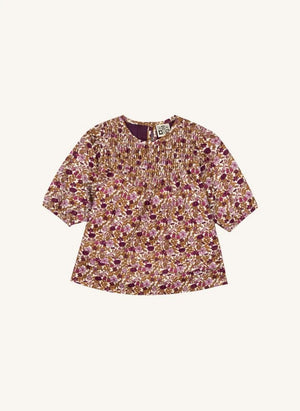 Bonton - Perle Fleurie Bebek Büzgülü Elbise | Karamel