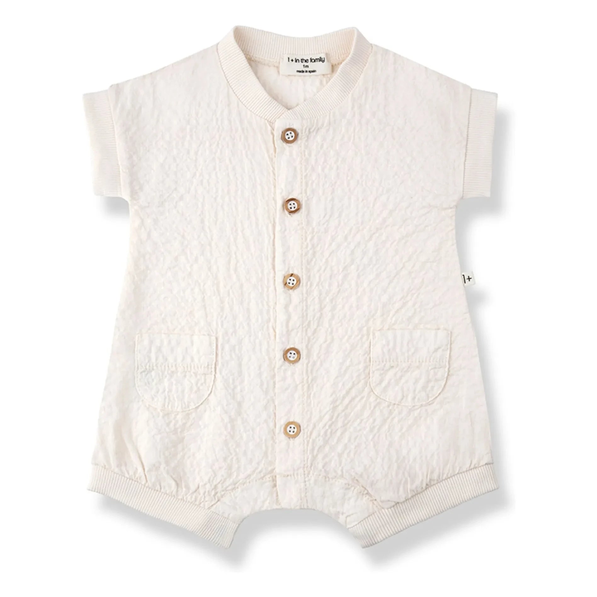 1+ in the family - Filipos Seersucker Romper | Ecru