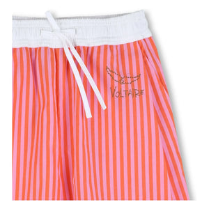 Zadig & Voltaire - Çizgili Elastik Belli Bermuda Şort | Pembe