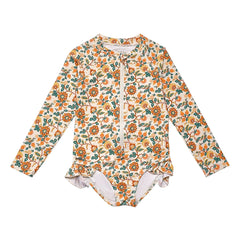 Grech & Co - 1-piece Floral Ruffled Swimsuit | Ecru