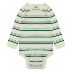 FUB - Striped Organic Cotton Long Sleeve Bodysuit | Green