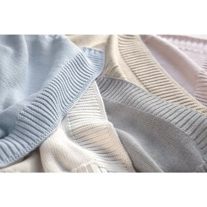 Tartine et Chocolat - Wool and Acrylic Hedgehog Check 75x100 cm | Light Blue