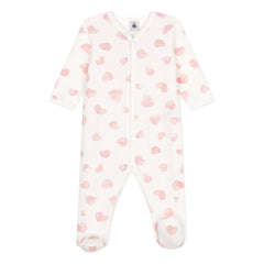 Petit Bateau - Sleep Well Pajama with Thick Hearts Organic Cotton | Pink