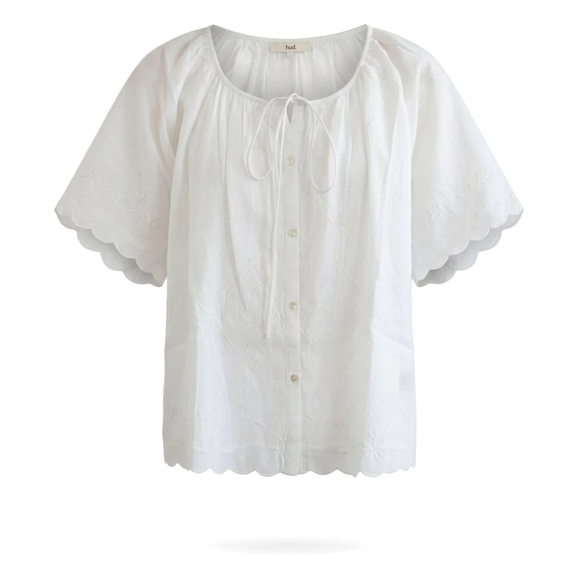 Hod - Jade Embroidered Blouse | White