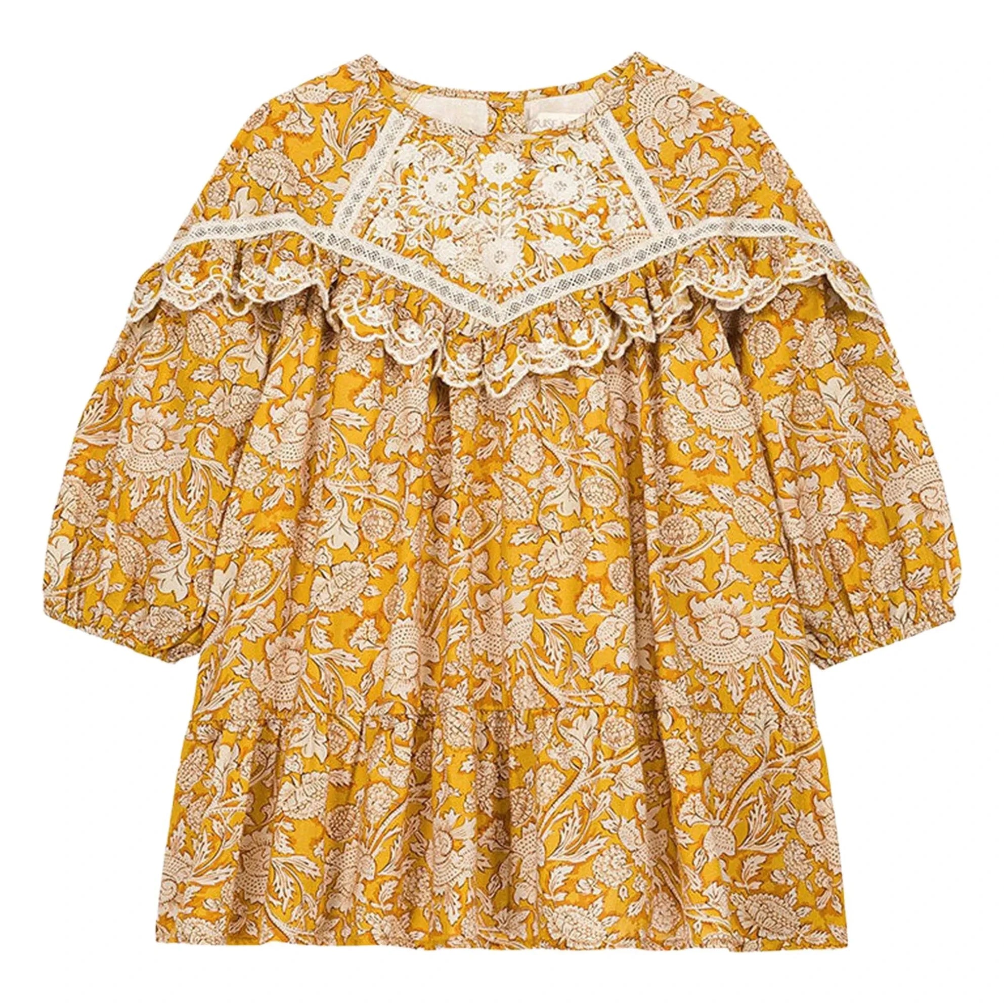 Louise Misha - Orana Fleurie Organic Cotton Dress | Honey