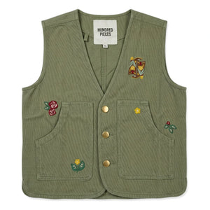 Hundred Pieces - Mara Sleeveless Jacket Boots | Almond Green