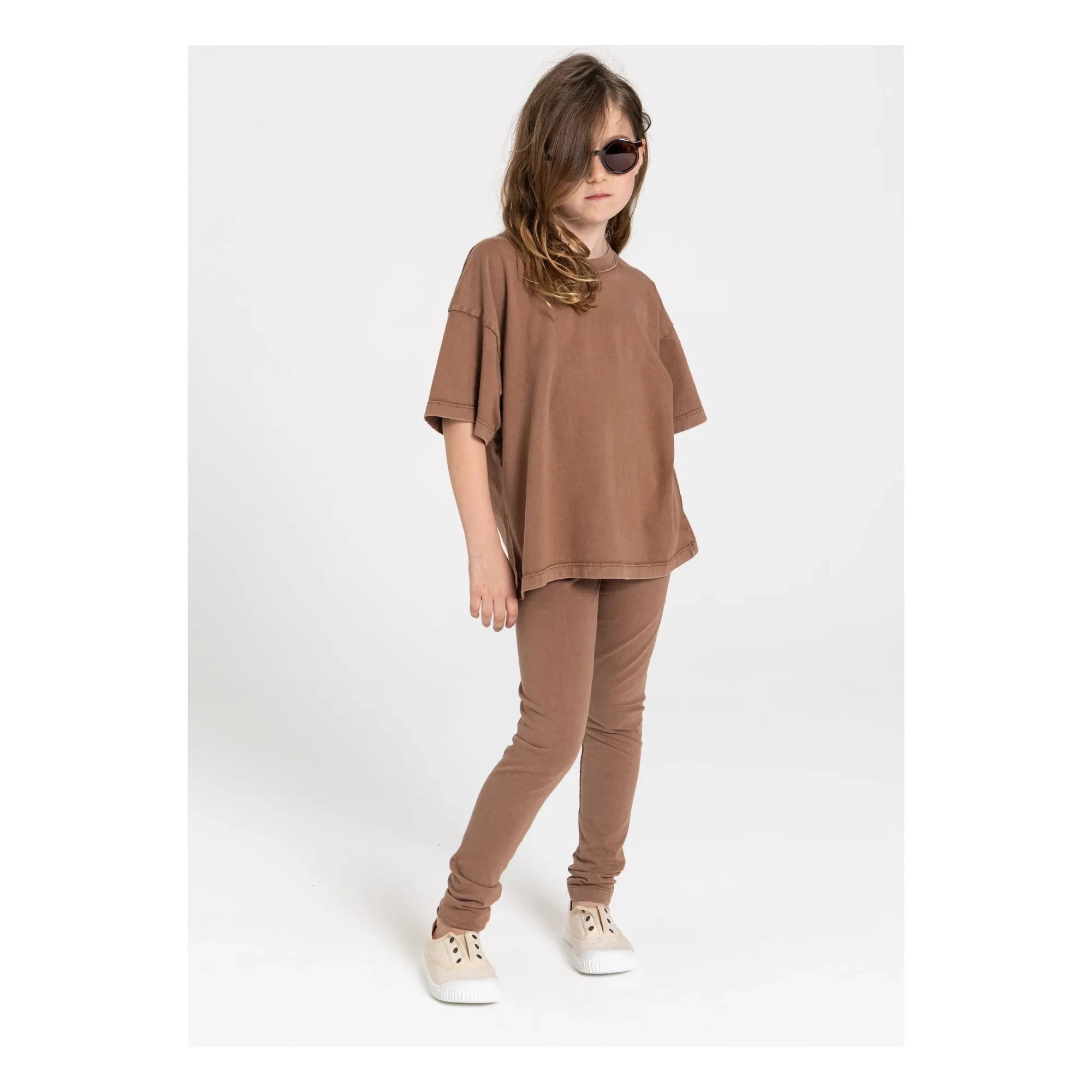 Smallable Kid - Lou Organic Cotton Leggings | Brown