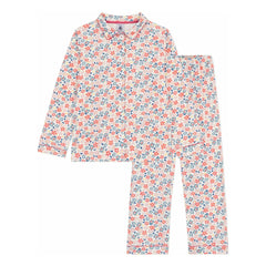 Petit Bateau - Organic Cotton Floral Pajama Shirt and Pants | White