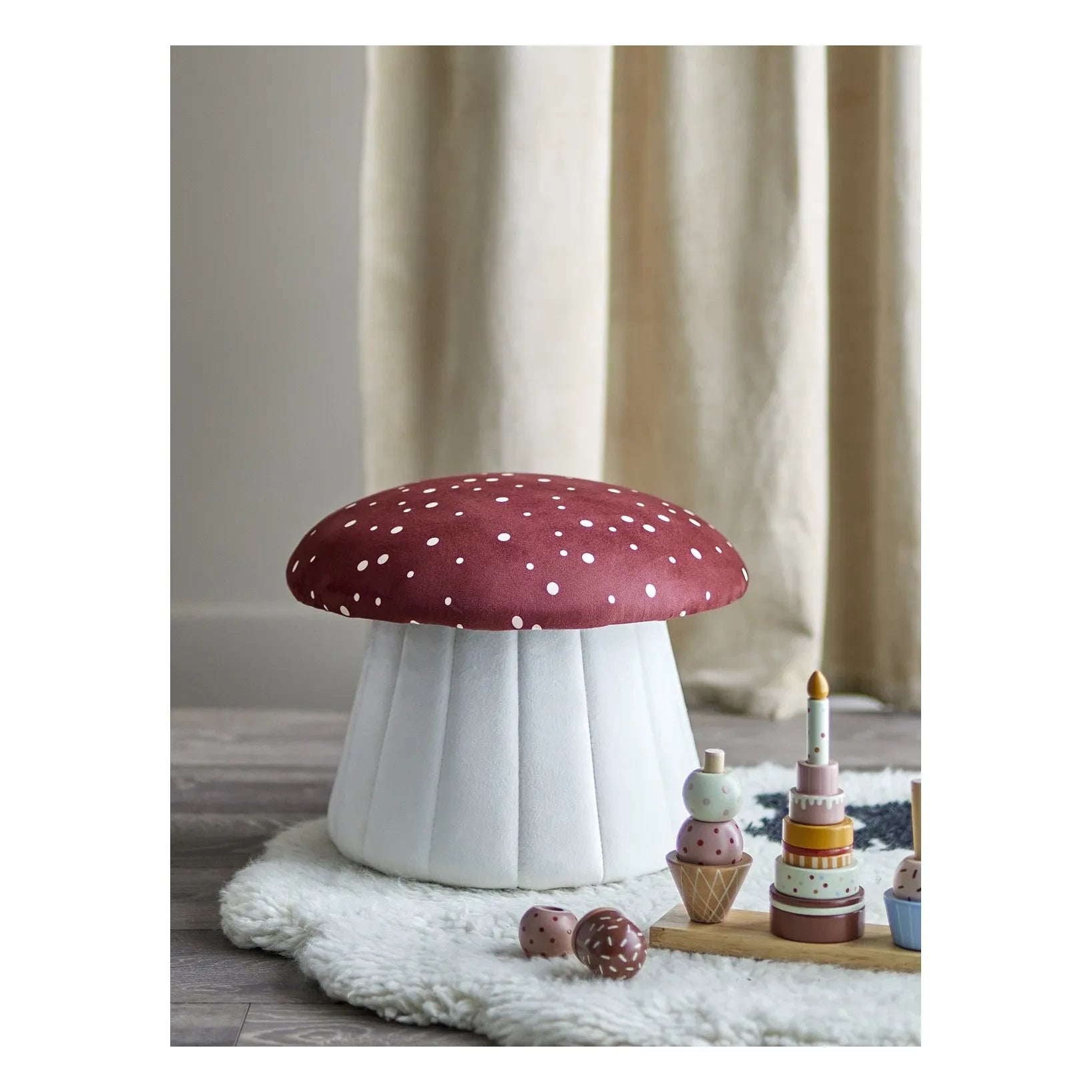 Bloomingville Mini - Blue Mushroom Puff | Red