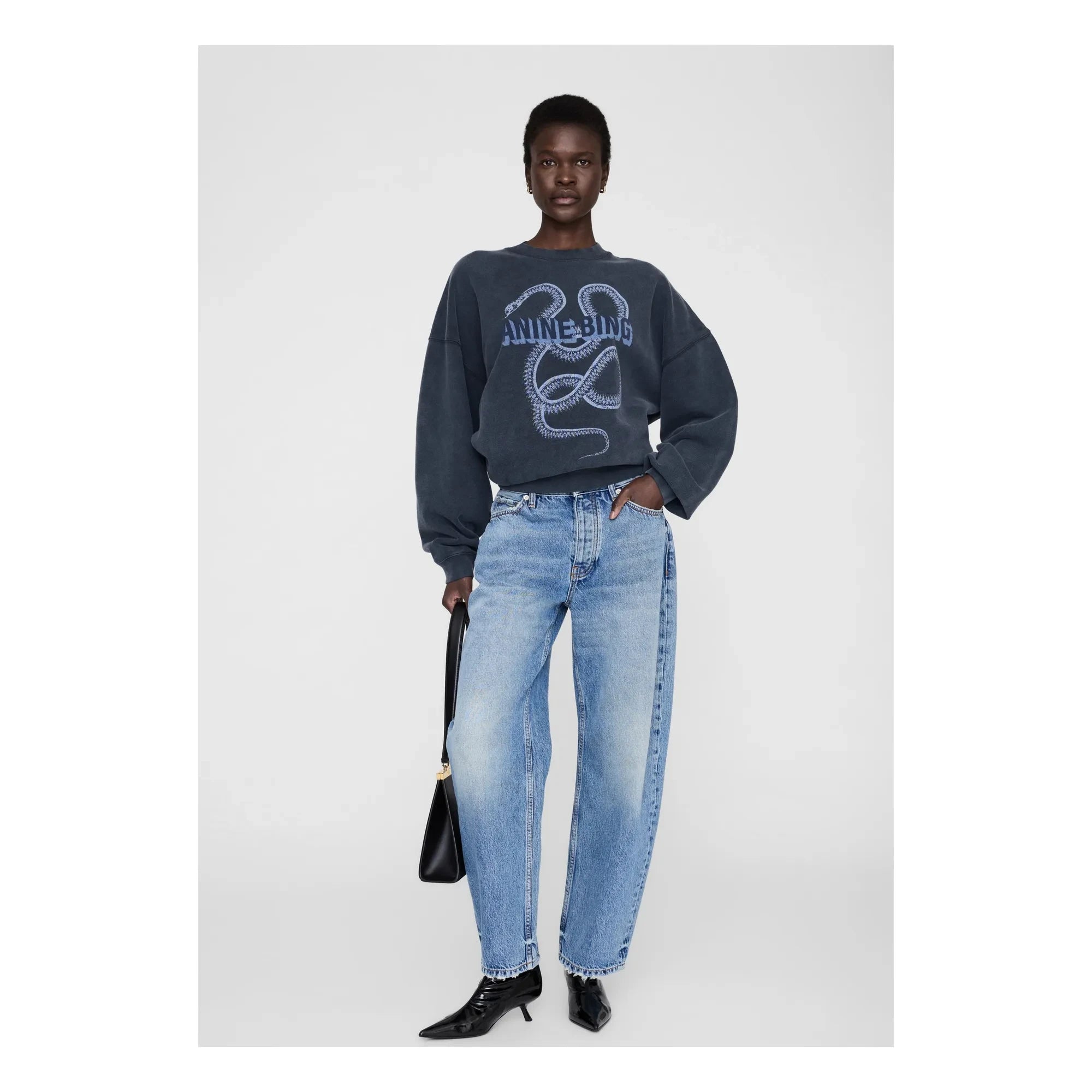 Anine Bing - Harvey Snake sweatshirt | Siyah