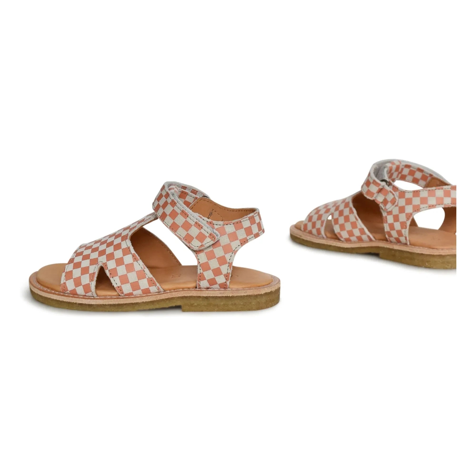 du Loua - Du Alfie Checked Sandals | Coral