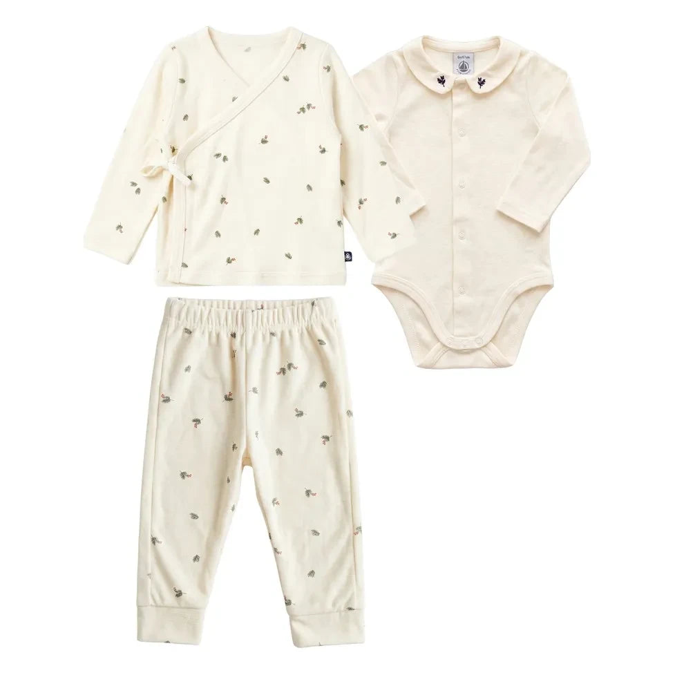 Petit Bateau - Organic Cotton Flower Set and Body Gift Set | Ecru
