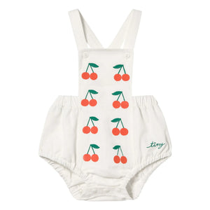 Tinycottons - Kiraz Twill tulum | Beyaz
