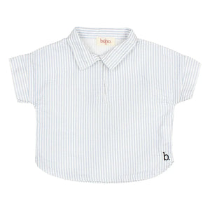 Búho - Striped seersucker shirt | Light blue