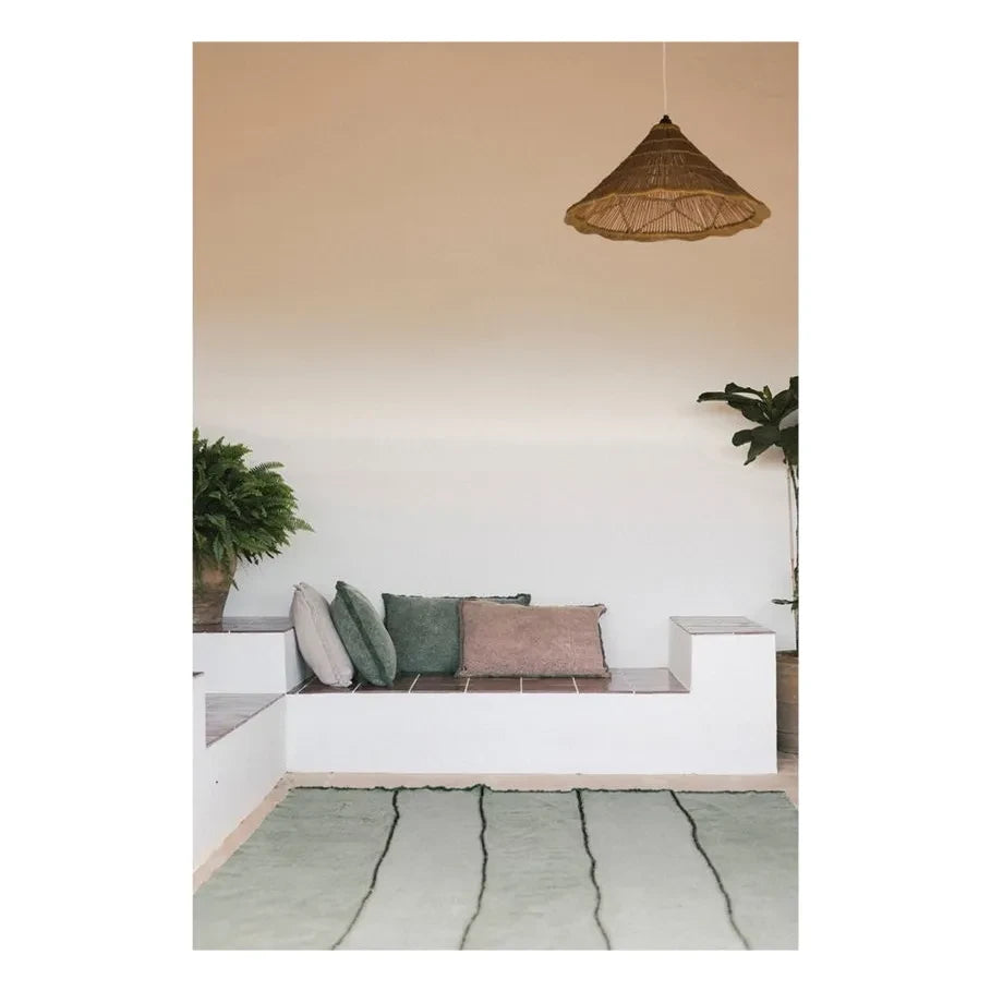 Lorena Canals - Hand-Washed Rectangular Cushion | Dark Green