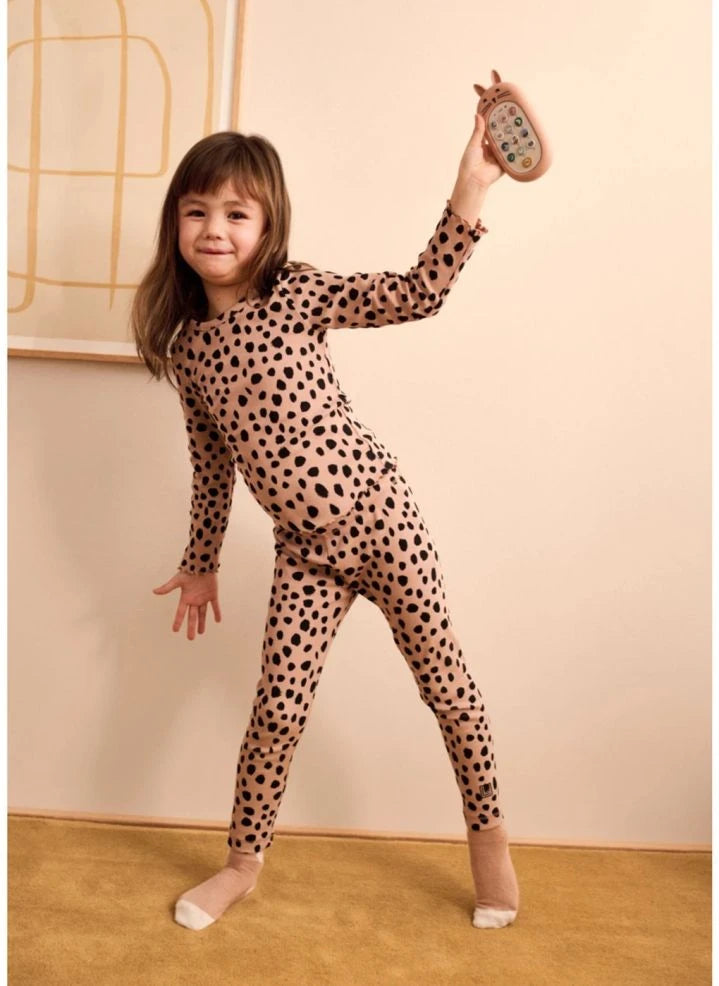Liewood - Nieve Leopard Organic Cotton Ribbed T-Shirt | Light Pink