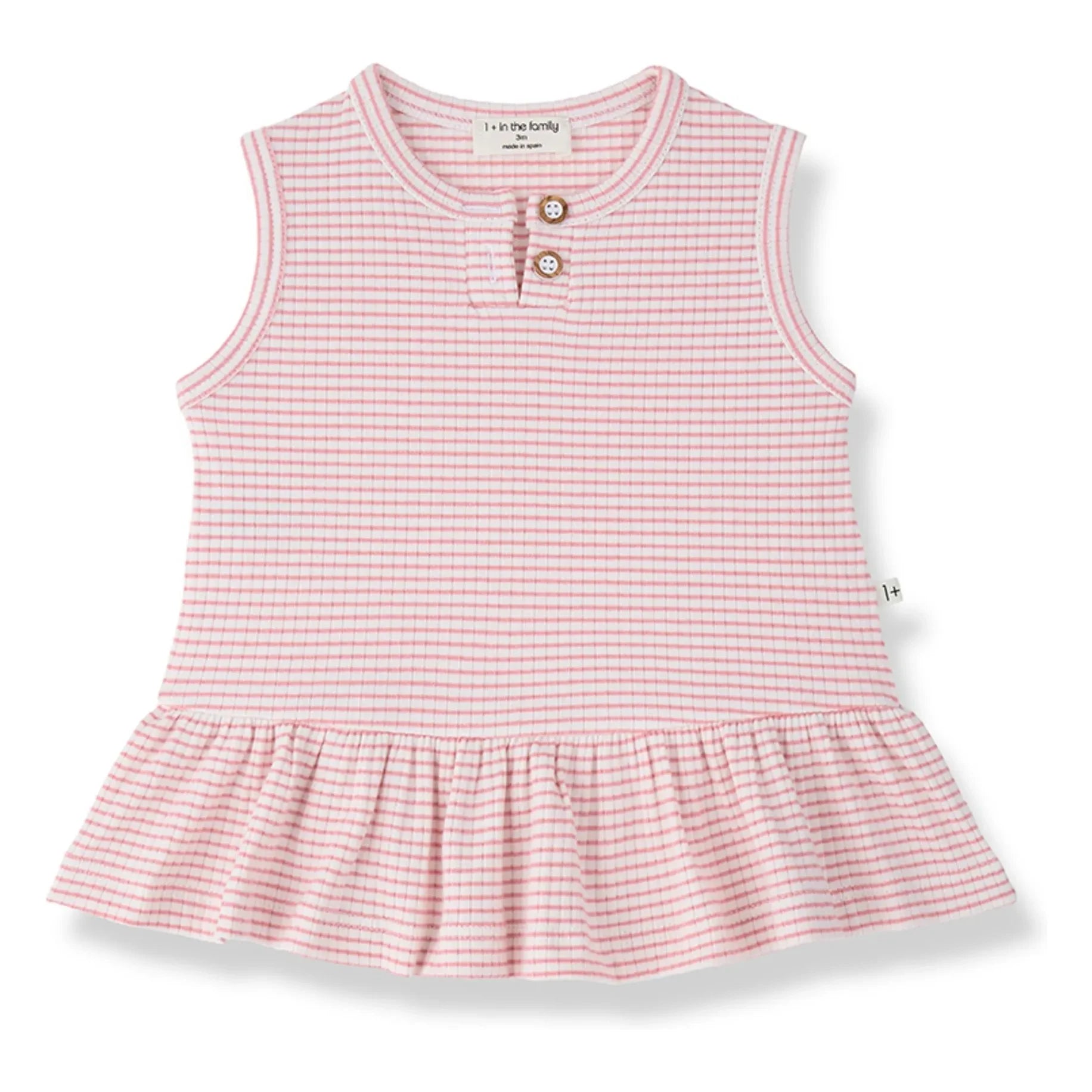 1+ in the family - Striped Tamarit Fitted Dress | Powder Pink