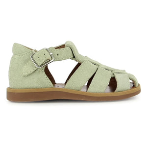 Pom d'Api - Poppy Daddy Velvet Sandals | Badem Green