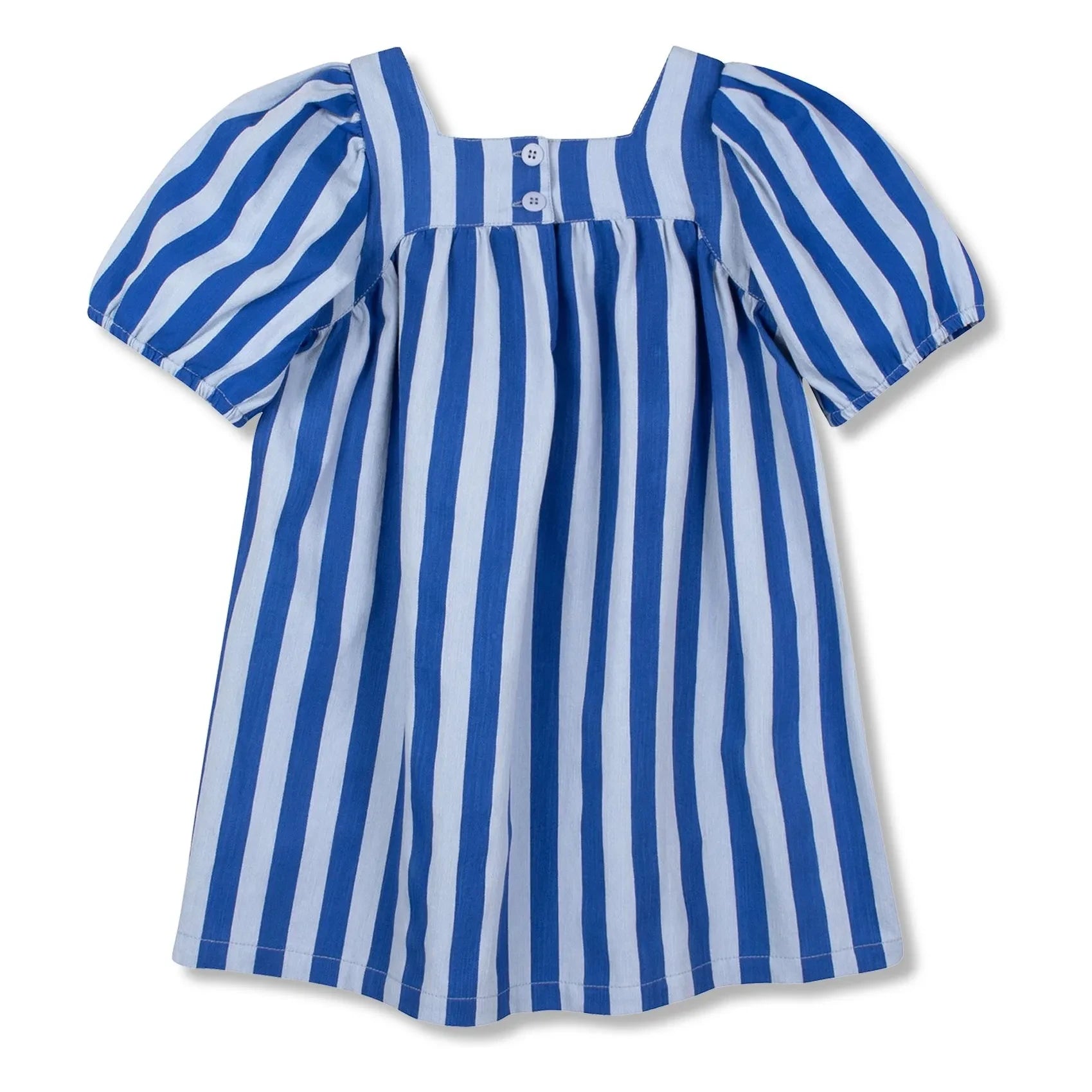 Wynken - Striped Ruffled Dress | Blue