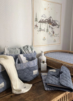 Editions Aimable - Paolo rectangular storage basket | Blue Chambray