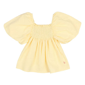 Búho - Organic Cotton Balloon Sleeve Blouse | Yellow