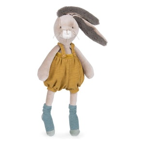 Moulin Roty - Mustard-colored Bunny Doudou - Three Little Rabbits