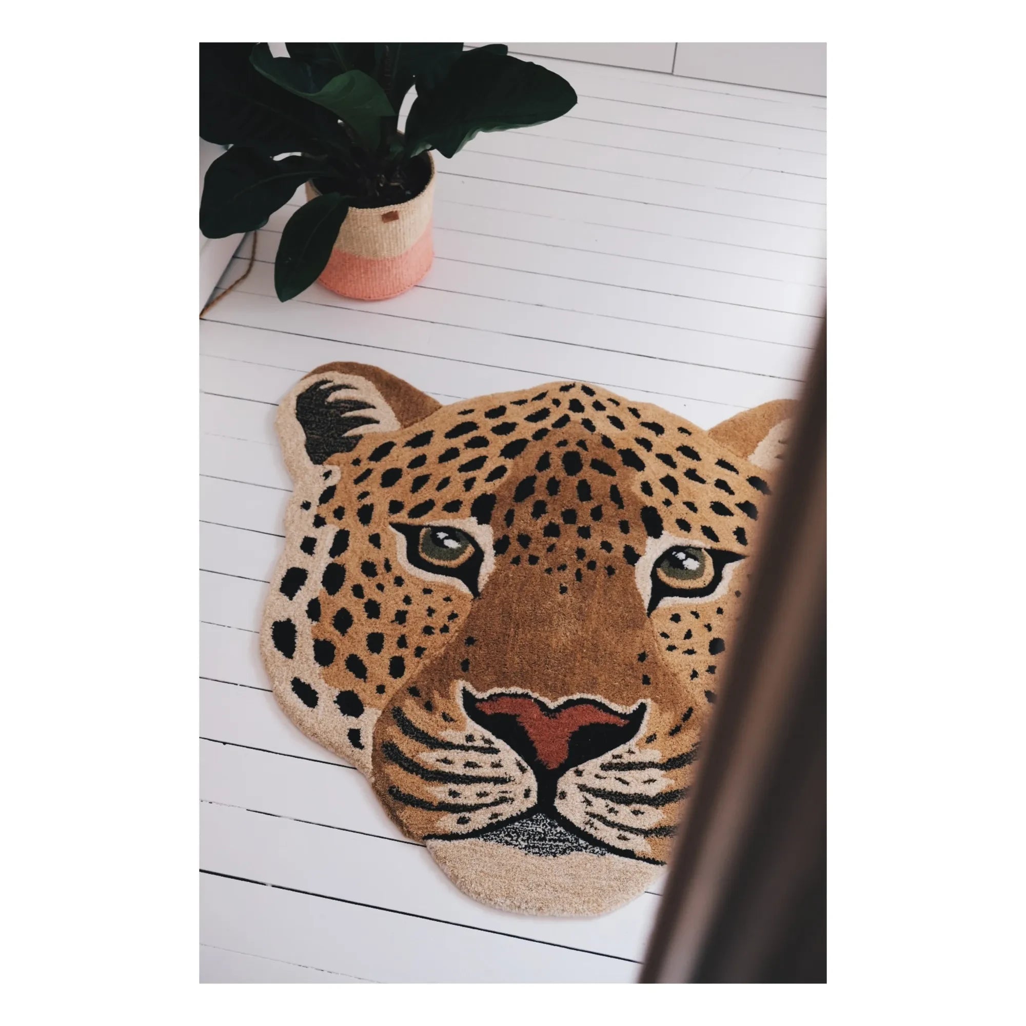 Doing Goods - Himani Leopard Head Rug | Brown