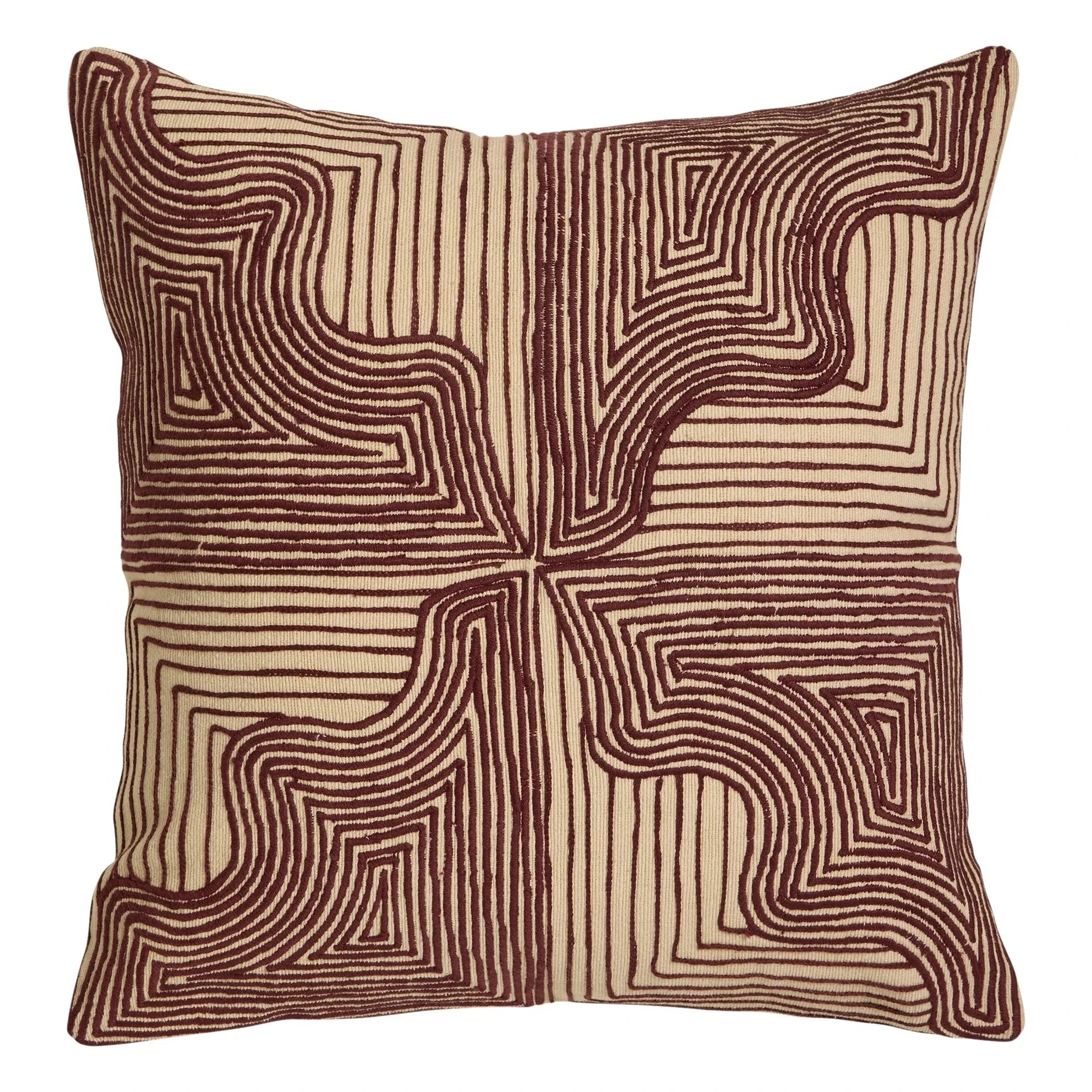 Maison Sarah Lavoine - Onda embroidered pillow | Carmine red