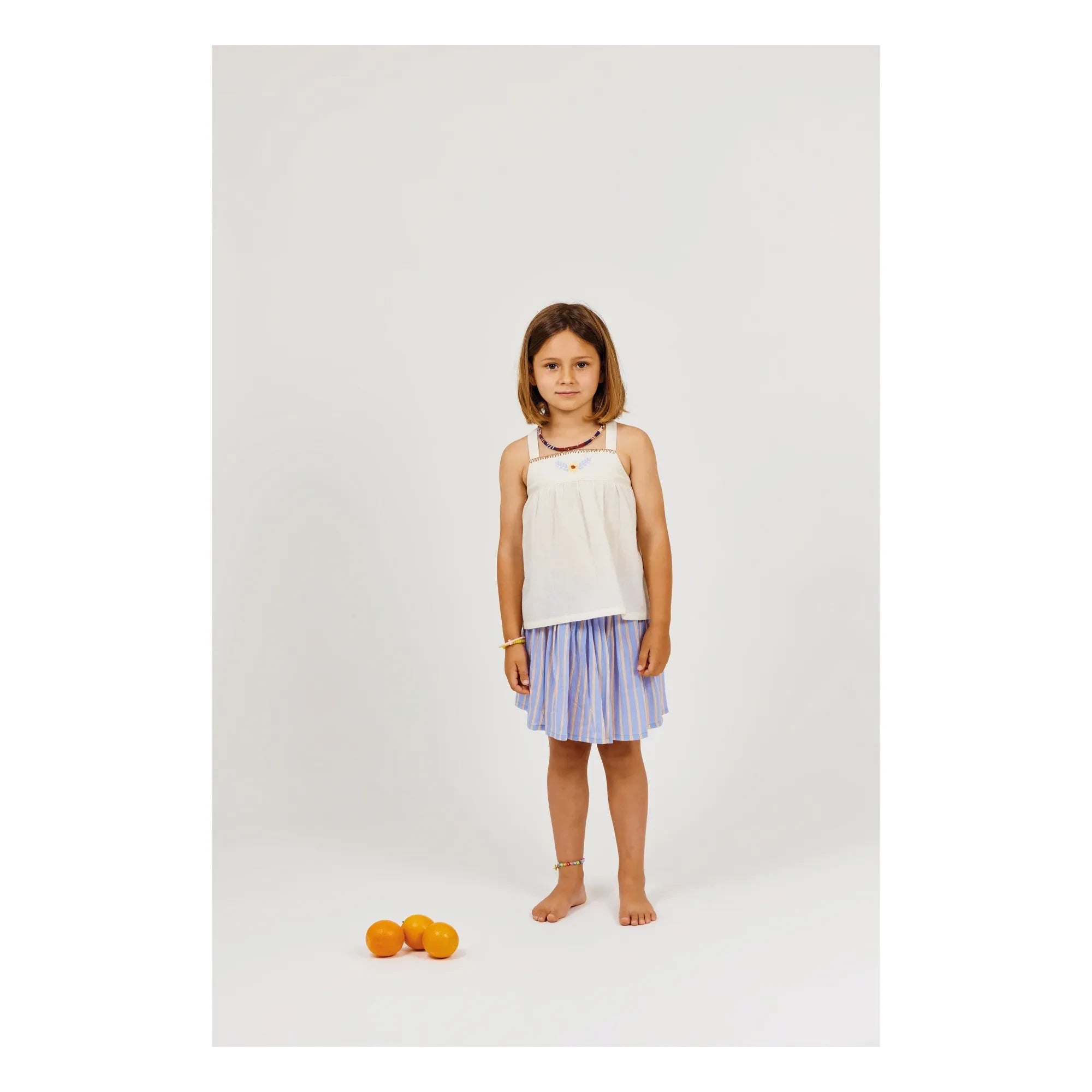 Arsène et Les Pipelettes - Striped Organic Cotton Skirt | Lavender