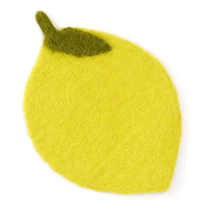 Mushroom - Lemon felt placemat | Yellow