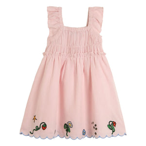 Stella McCartney Kids - Organic Linen and Cotton Gathered Dress | Pink