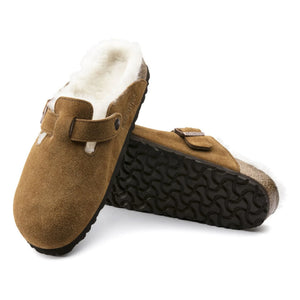 BIRKENSTOCK - Boston Shearling Slides - Adult Collection | Caramel