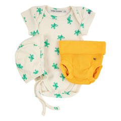 Bobo Choses - Organic Cotton Romper and Frog Shorts Set | Ecru