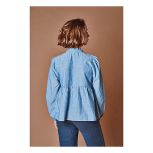 Emile et Ida - Blue Chambray Cotton Blouse | Blue