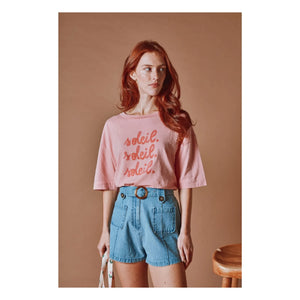 Emile et Ida - Soleil Organic Cotton T-shirt | Pink