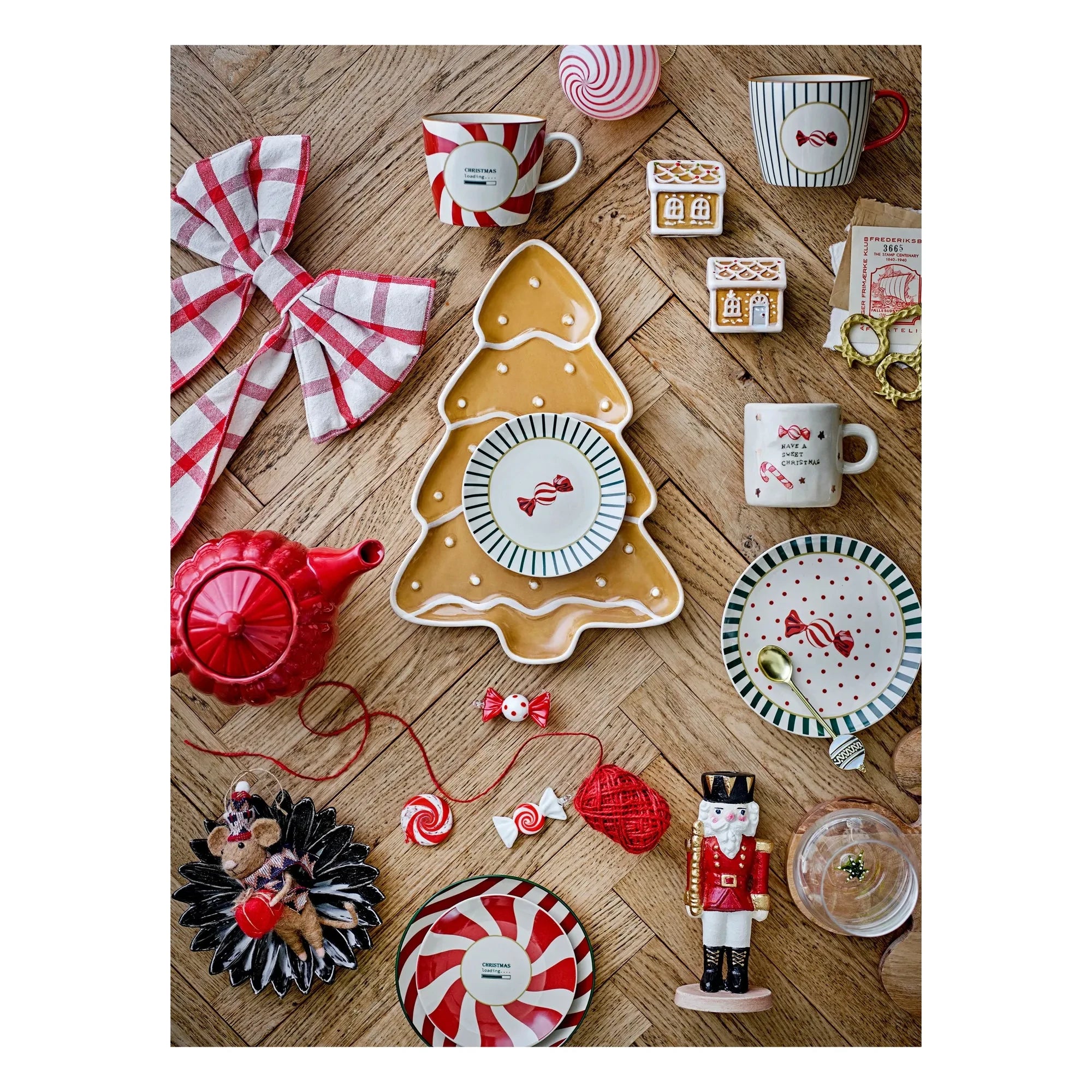 Bloomingville - Jolly Stone Ceramic Plate | Red
