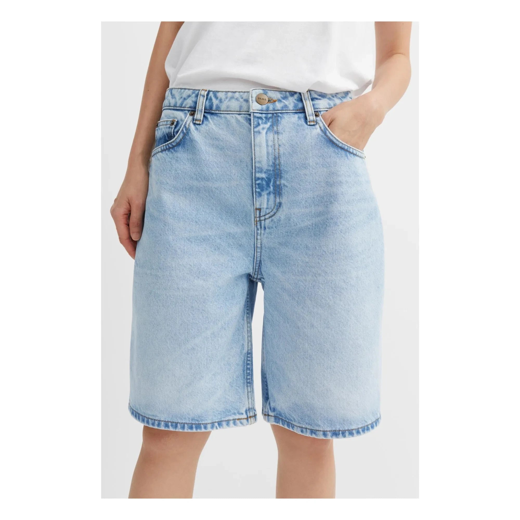 Skall Studio - Wilson Denim Organic Cotton Bermuda Shorts | Light Blue