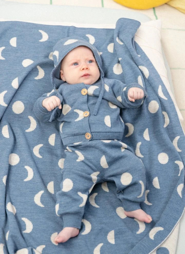 Bayiri - Moons Merino Wool Cardigan | Blue