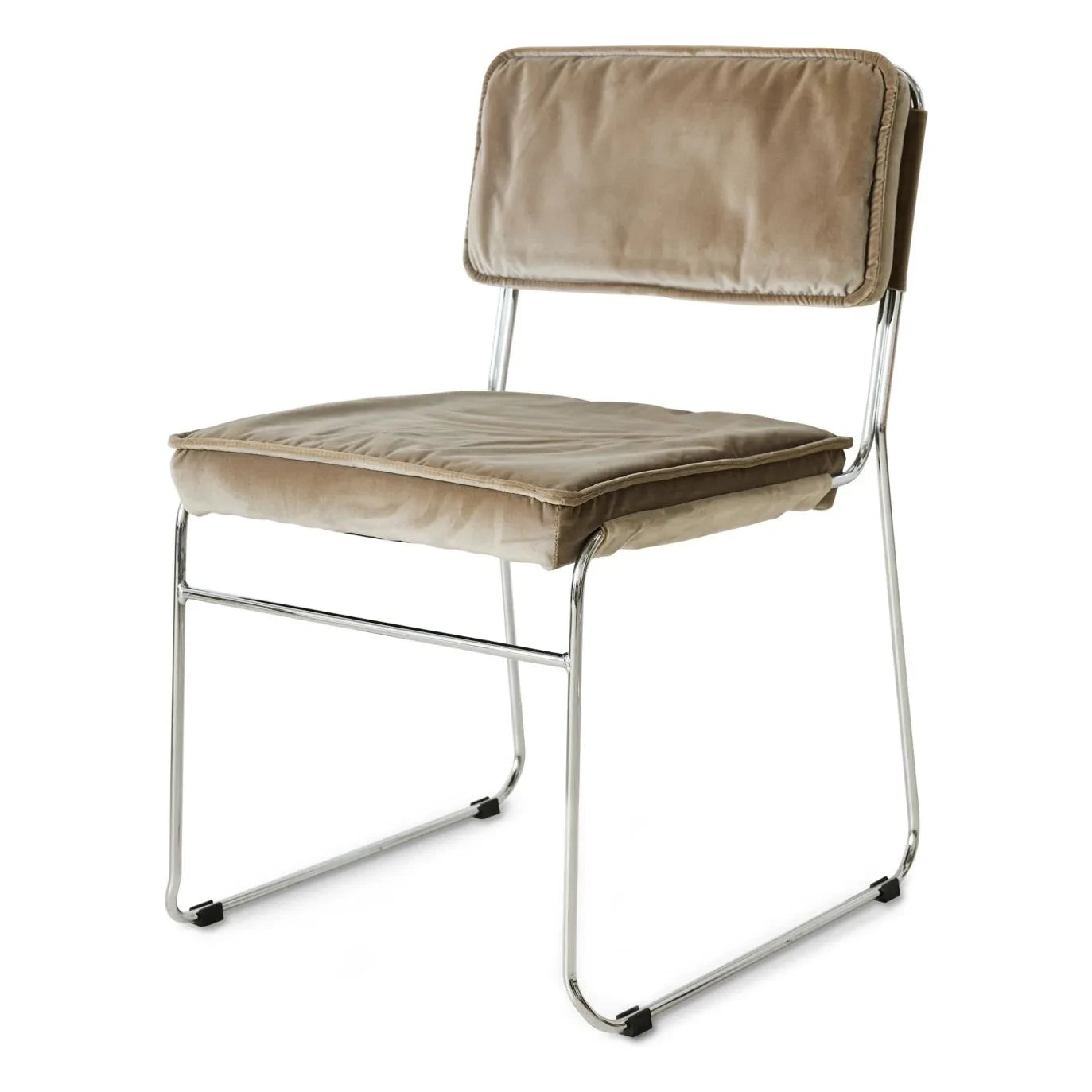 HKliving - Set of 2 Infinity Velvet Chairs | Mink brown